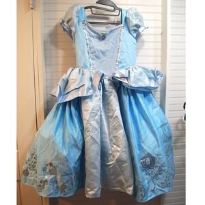 Disney Princess Cinderella Costume Kids 8-10 Hoop skirt dress Halloween Cosplay